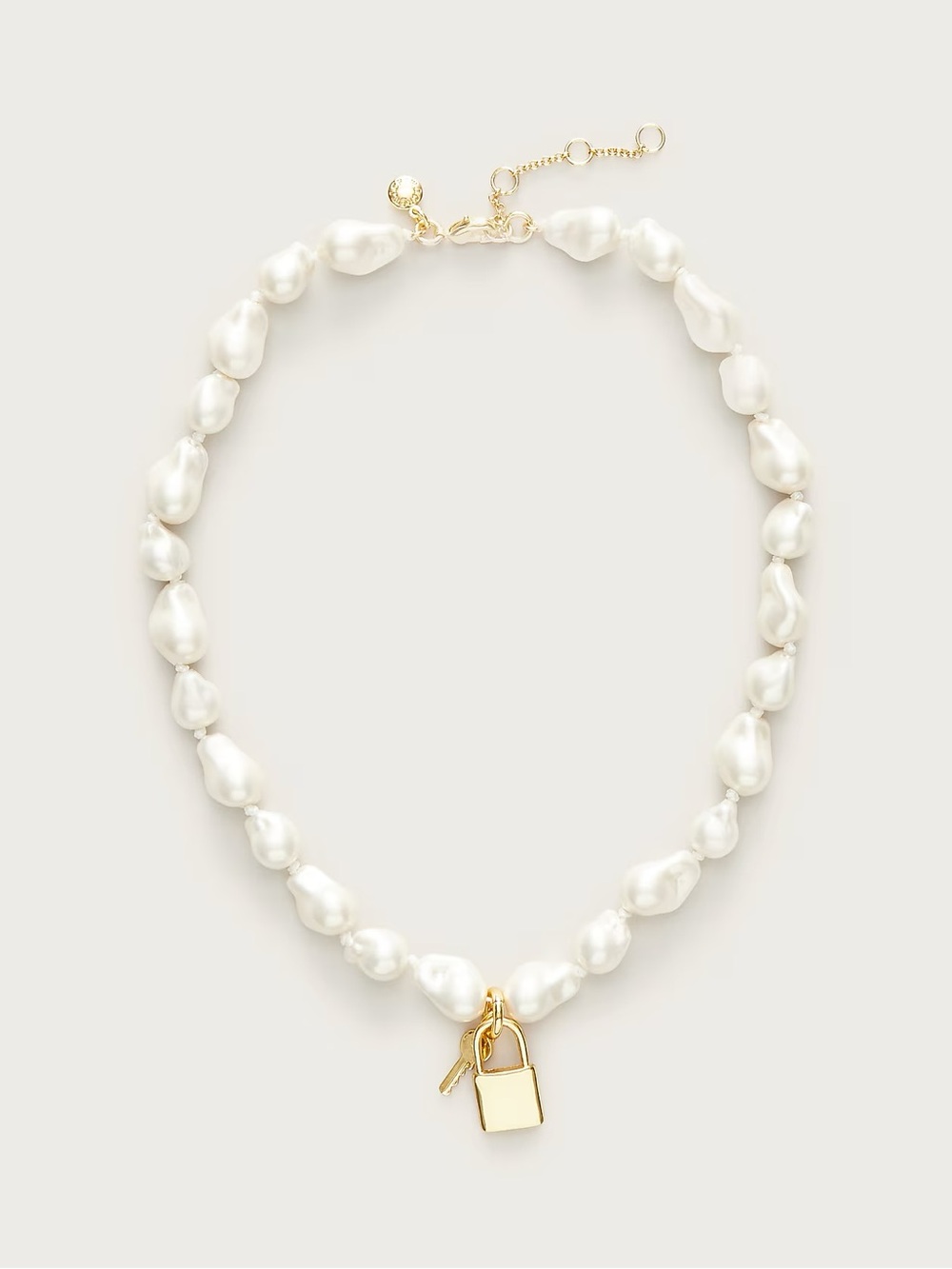 NWT J.Crew Baroque pearl necklace with key pendant - Picture 2 of 8